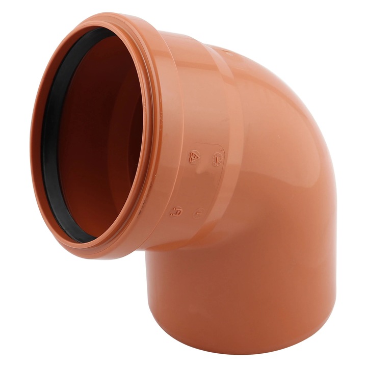 Cot PVC, cu inel, D 110 mm, 67 grade, portocaliu