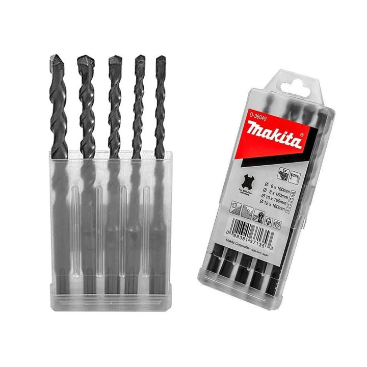 Burghiu pentru beton / zidarie / piatra, SDS-Plus, Makita D-36049, 6 - 12 mm, set 5 bucati