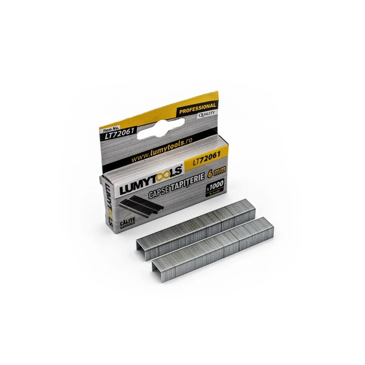 Kárpitos kapcsok, 6 mm, Lumytools LT72061, 1000 darabos készlet