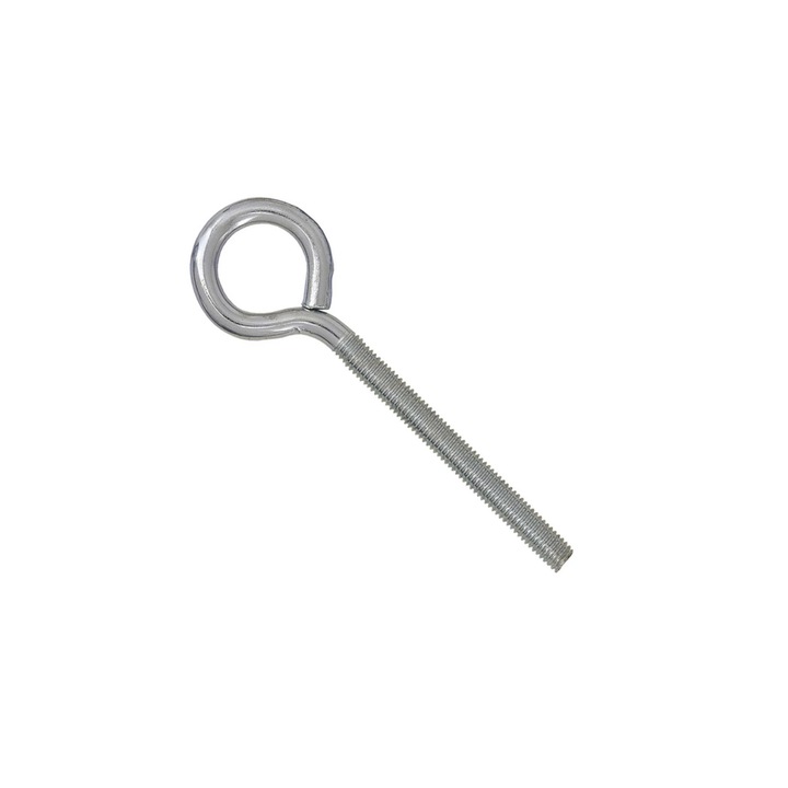 Agatator tip O, cu filet, pentru lemn, din otel, zincat alb, SEA 27110, 6 x 100 x 18 mm