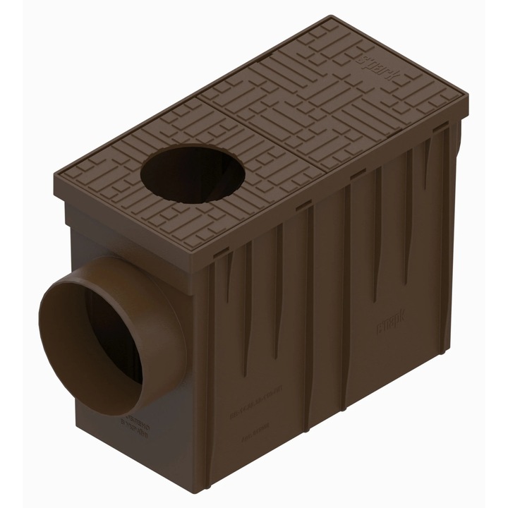 Kit camin scurgere burlan Vodaland, PP, maro, iesire orizontala, A15, 315 x 220 x 140 mm
