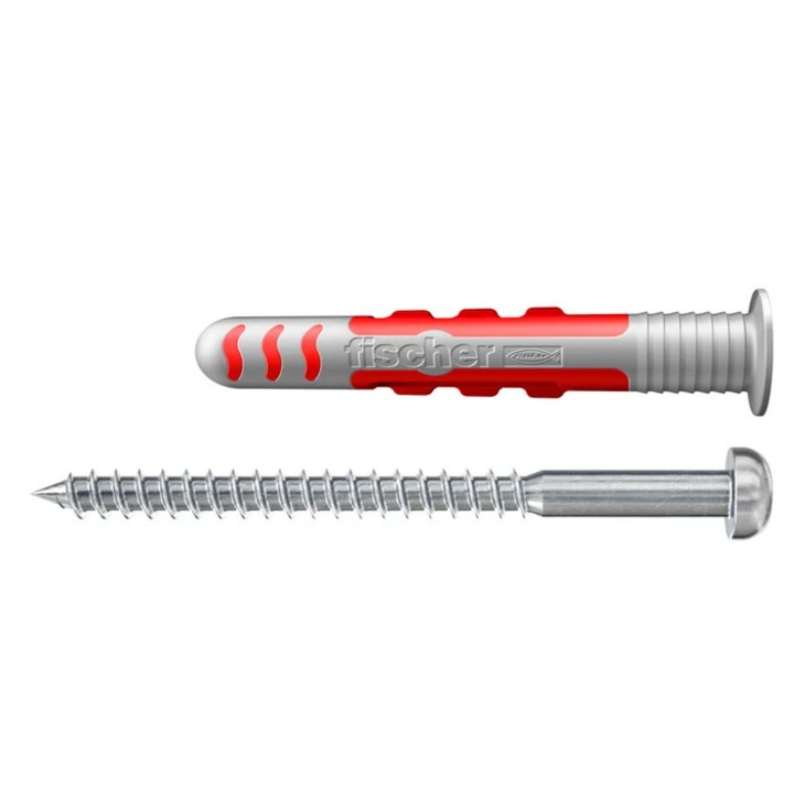 Diblu pentru fixarea obiectelor sanitare, din nylon, 6 x 38 mm, Fischer Duoseal, cu surub, 4.5 x 60 mm, cu cap bombat, TX 20, din inox