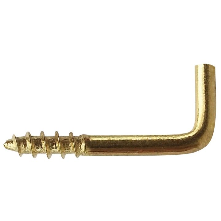 Agatator tip L pentru lemn, zincat galben, 3x30mm, set 15 bucati