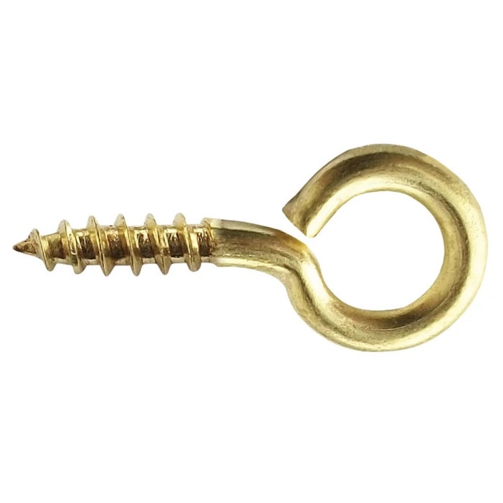 Agatator tip O, cu filet, pentru lemn, din otel, zincat galben, Friulsider 85301018040F2, 3 x 16 x 7 mm, set 10 bucati