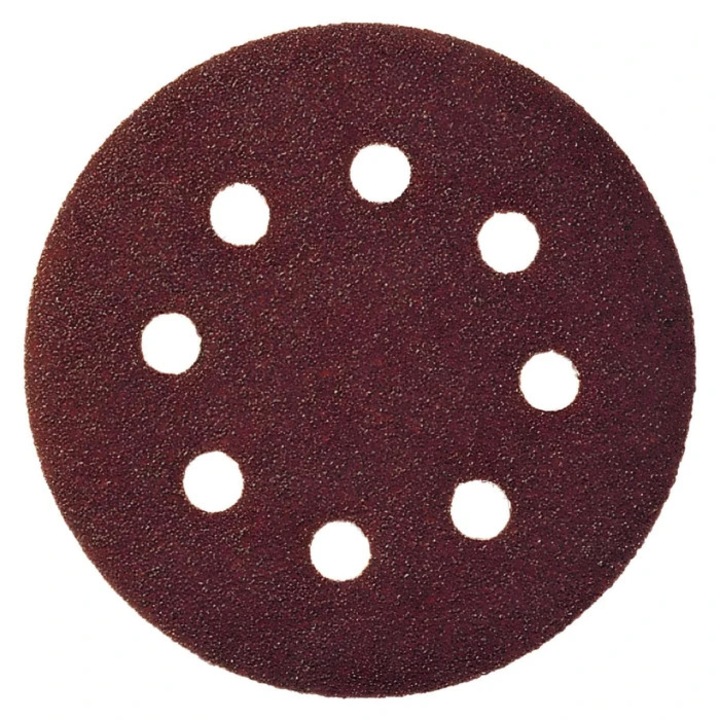 Disc abraziv cu autofixare, pentru lemn / metale, Klingspor PS 22 K, 125 mm, granulatie 80, set 5 bucati