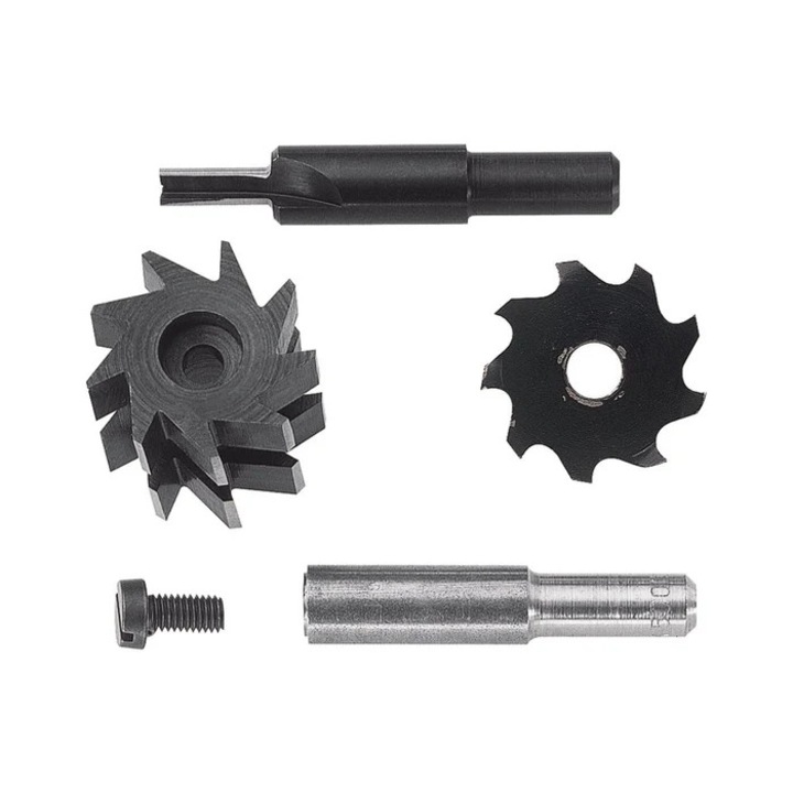 Freza pentru nut / feder, din otel, pentru decupare lemn, Wolfcraft 3254000, set 2 bucati