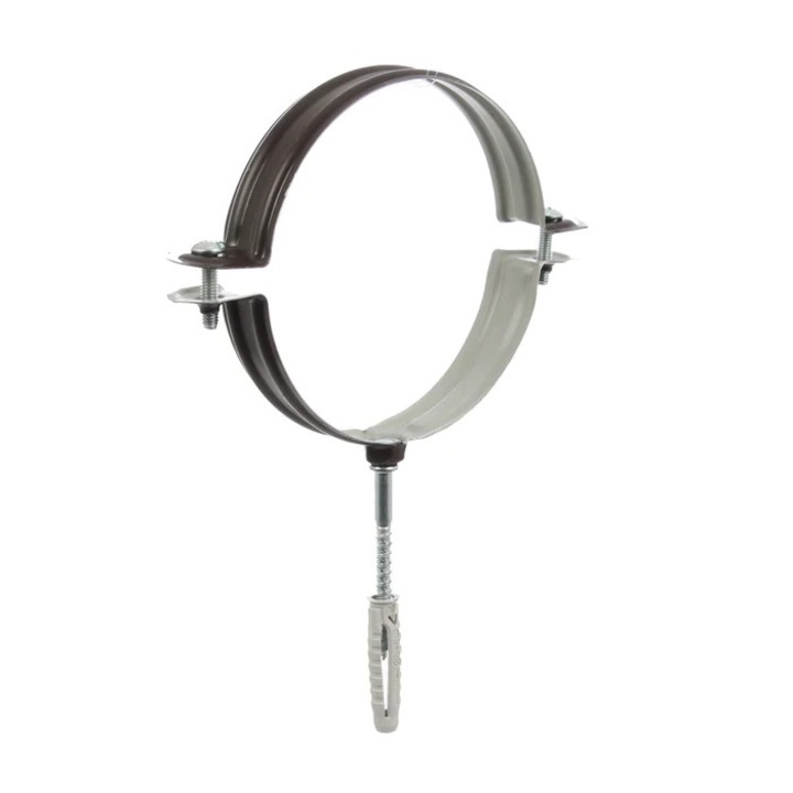 Colier metalic pentru tevi, maro, Friulsider, 120 mm + diblu nylon