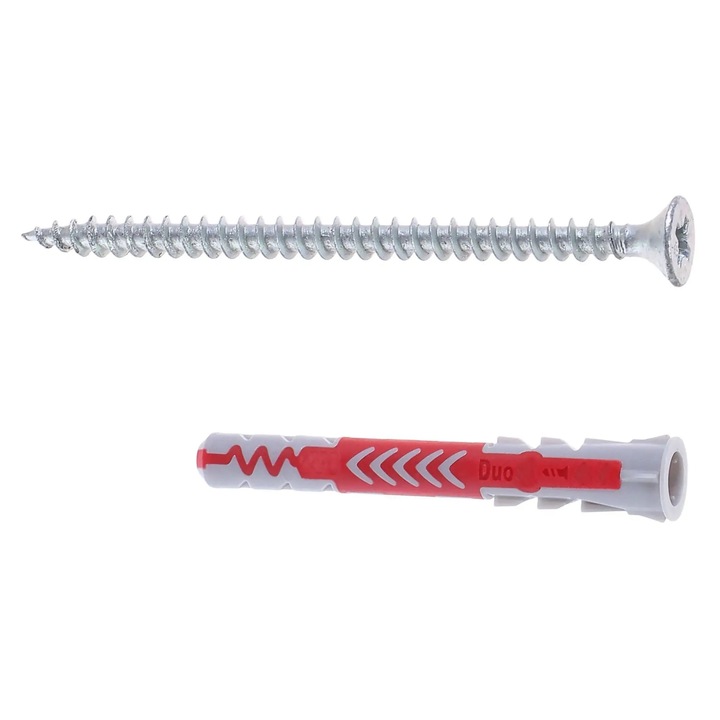 Diblu universal, din nylon, Fischer Duopower, 8 x 65 mm, cu surub, cu cap inecat, Pozidriv, PZ2