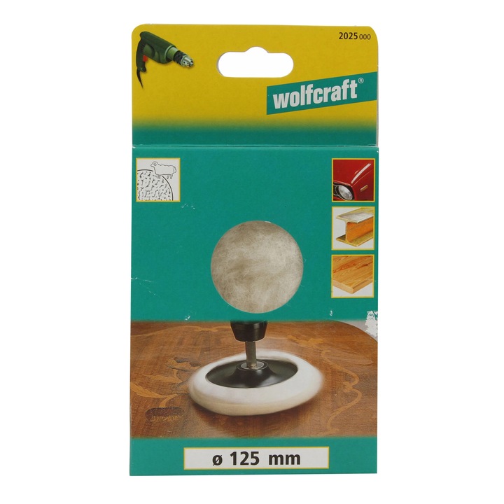 Calota din lana, pentru lustruire, Wolfcraft 2025000, 140 mm