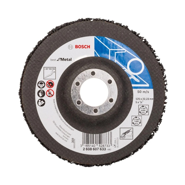 Disc pentru curatare metale, Bosch Best for Metal, 125 x 22.23 x 5 mm