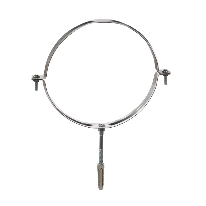 Colier metalic pentru tevi, 200 mm, Friulsider, cu diblu nylon + prezon, set 2 bucati