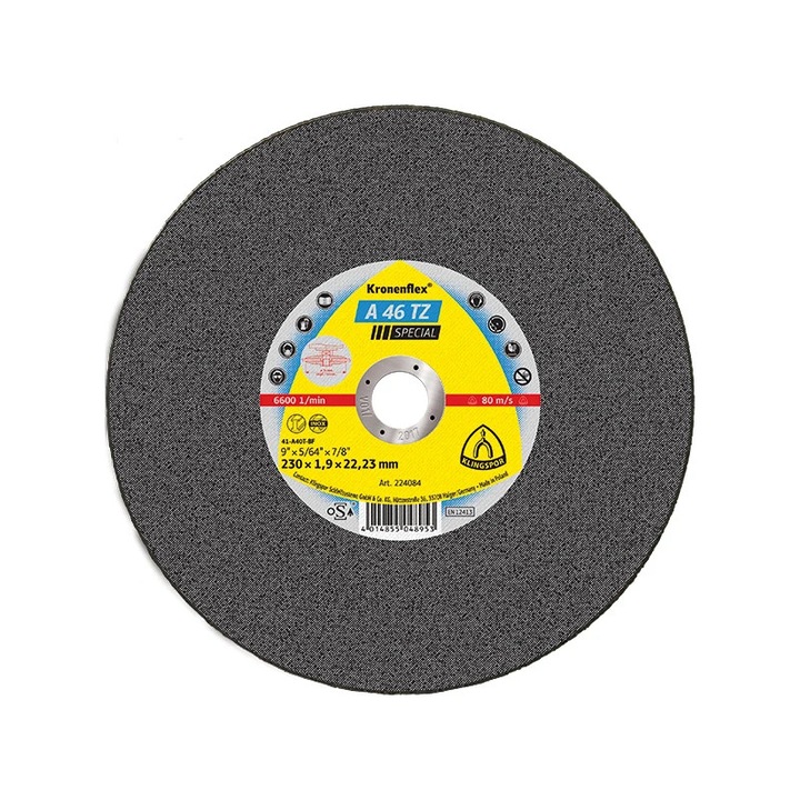 Disc debitare inox, Klingspor A 46 TZ Special, 230 x 22.23 x 1.9 mm