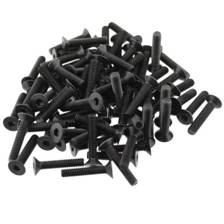 Set 100 suruburi M4, otel, lungime 20mm, cap ingropat, pas filet 0.7, BOSSARD, S000342