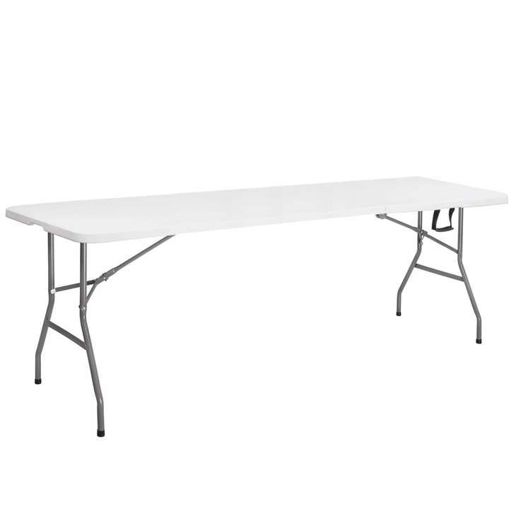 Masa dreptunghiulara pliabila multifunctionala, 240x75x74 cm, alba