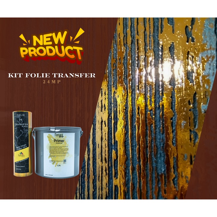 Folie de transfer, Ferrara Design, pentru 24 mp lamina + 2,5 litri lipici special pentru transfer