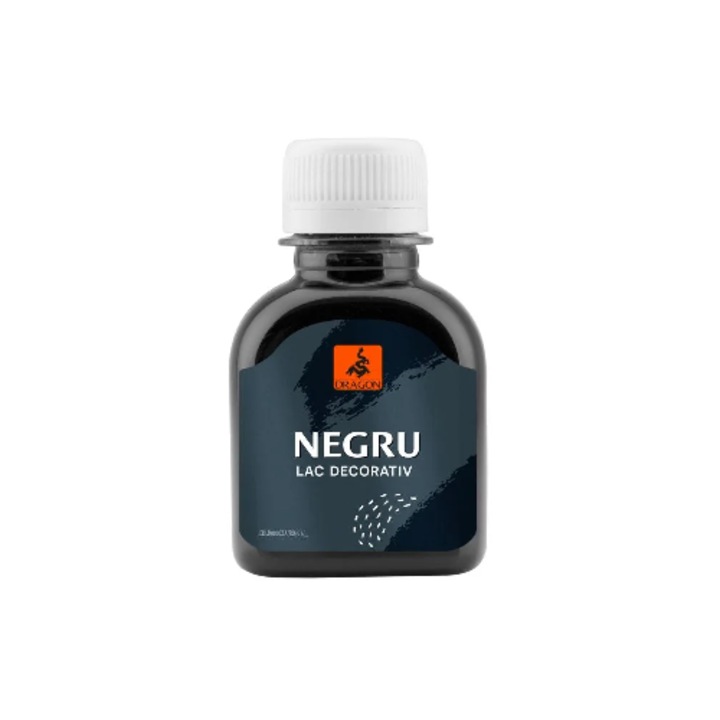 Lac Dragon, decorativ, negru, aspect satinat, 80 ml