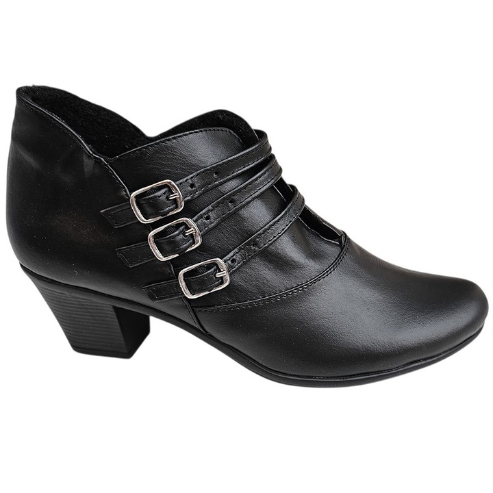 Botine dama piele naturala, negru, 39