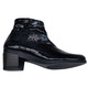 Botine dama scurte din piele naturala croco, Culoare, Negru