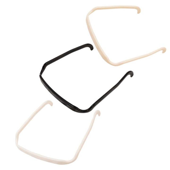 Banda pentru cap cu design special pentru spalatul fetei. Dispozitiv de fixare a parului in forma neobisnuita pentru spalatul fetei - negru, alb, bej. 25*25*4. Set de trei bucati