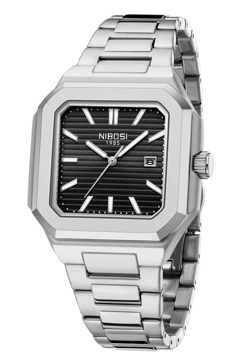 YA−MAN IS-2Y ARMANI EXCHANGE, Ceas analog cu o curea din piele ecologica, Negru