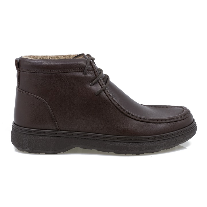 Ghete barbati casual, Goretti, piele naturala, maro, 41