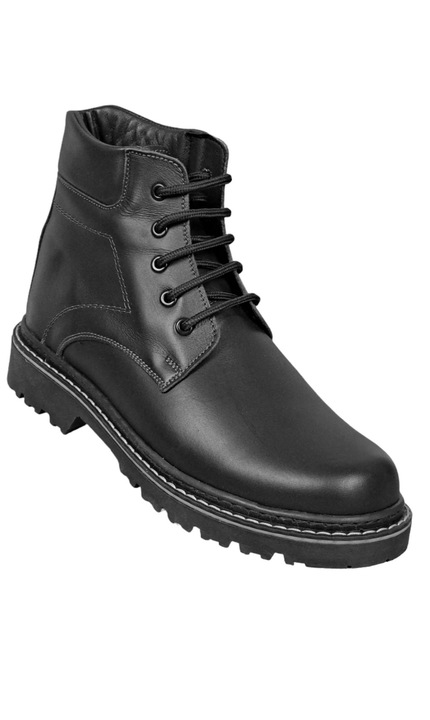 Bocanci barbati, din piele naturala negru (imblaniti), model iarna, Mark, Marimea 45