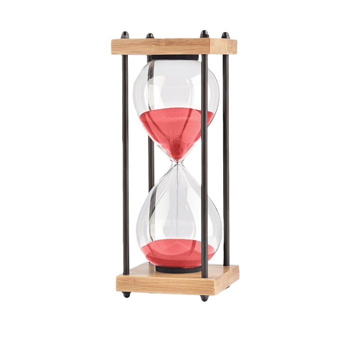 Clepsidra (Timer Nisip) 15 Minute – Pentru Bucatarie, Kuvikoo™ Jocuri si Decor, Design Retro Rezistent la Caderi, Educationala, Cadou pentru Copii si Adulti, Ideala Pentru Gatit, Focus si Distractie fara Ecran