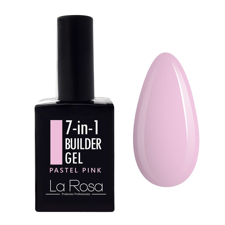Gel de constructie autonivelanta pentru unghii 7in1 La Rosa Profesionales, pastel pink 15 ml