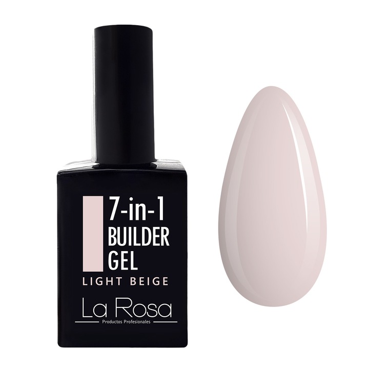 Gel de constructie autonivelanta pentru unghii 7in1 La Rosa Profesionales, light beige 15 ml