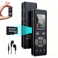 Reportofon Profesional, Vicalo, MP3/WAV, Reducere a Zgomotului, 64GB, Activare Vocala, 1536Kpbs, Captare Omnidirectionala, Ecran Color, Playback, Redare in Bucla, potrivit pentru cursuri, prelegeri si sedinte, Negru