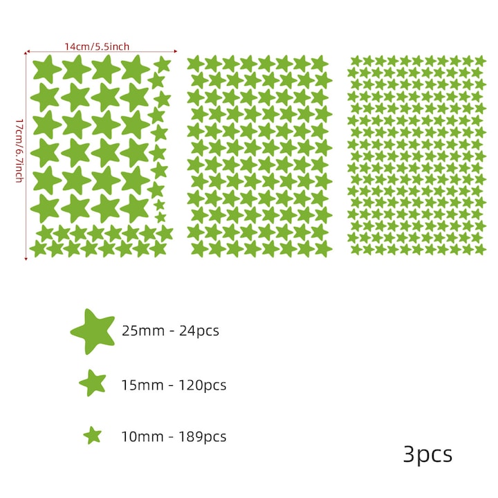 Sticker-uri Stele Luminoase pentru Camera Copilului [333 Buc] – Autoadezive, efect Steasina