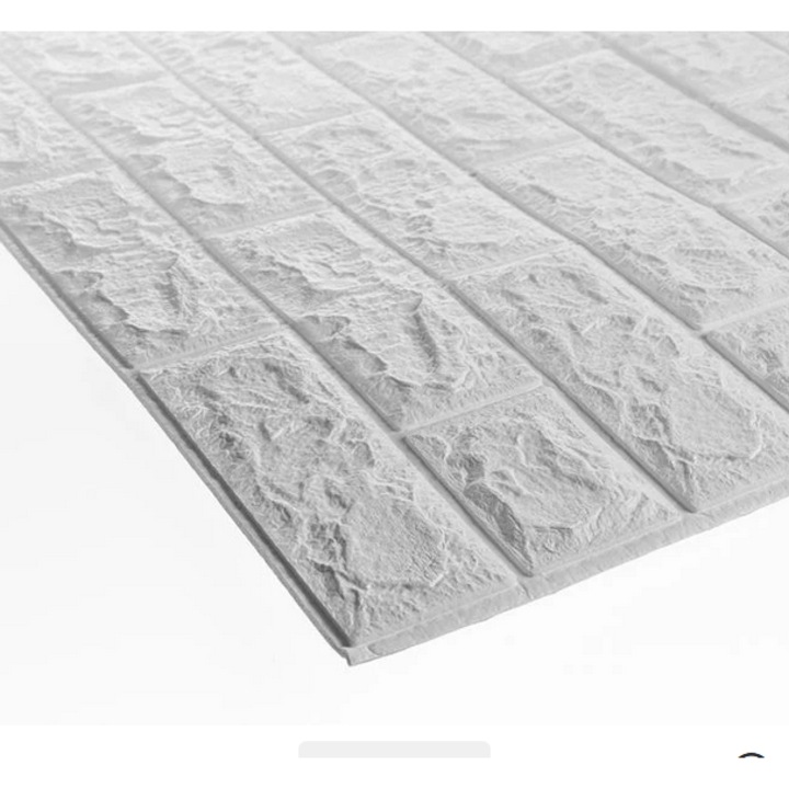 Autocolant de Perete AB HOMES Model Piatra Off White, 70x77 cm – Panou Decorativ 3D pentru Un Aspect Modern si Elegant