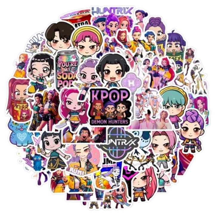 50 db-os k pop démonvadász VICTINY ® 3/5 cm-es matricaszett