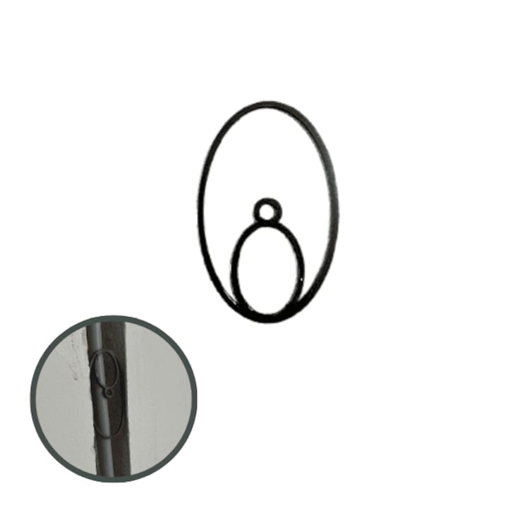 Set 25 cleme fixare cablu si copex pentru santuri de 35–53 mm, negru, plastic, printat 3D, 33x53x2 mm