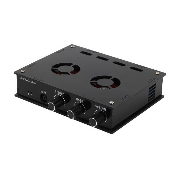 Стерео аудио усилвател 2.1 със субуфер 2x160W + 220W Bluetooth 5.0, 2 x TDA7498E, с корпус