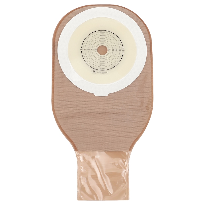 Punga colostomie/ileostomie Steadlive 20–60 mm cu BORDER, evacuare, filtru, inchidere cu clema, opaca