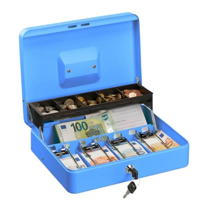 Sertar de numerar Northix, cu incuietoare, otel, negru, 30x20x10cm