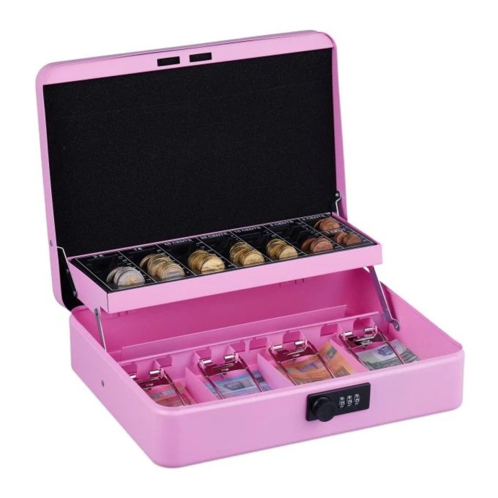 Каса за пари B2X с подвижно отделение, катинар с 3-цифрена комбинация, за дома или събития