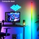 Lampa de podea LED RGB, lampa de podea LED marca Juksun, cu 16 culori de lumina reglabile si moduri multiple de intermitere, telecomanda pentru dormitor, living, birou, 120 cm, negru
