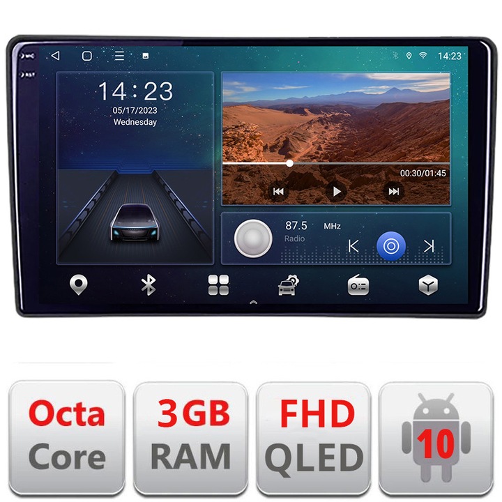 Navigatie dedicata Opel Zafira Corsa Astra Antara Vectra 2005-2014 B-ZAFIRB-B Android Ecran QLED octa core 3+32 carplay android auto KIT-ZAFIRA-B+EDT-E309V3