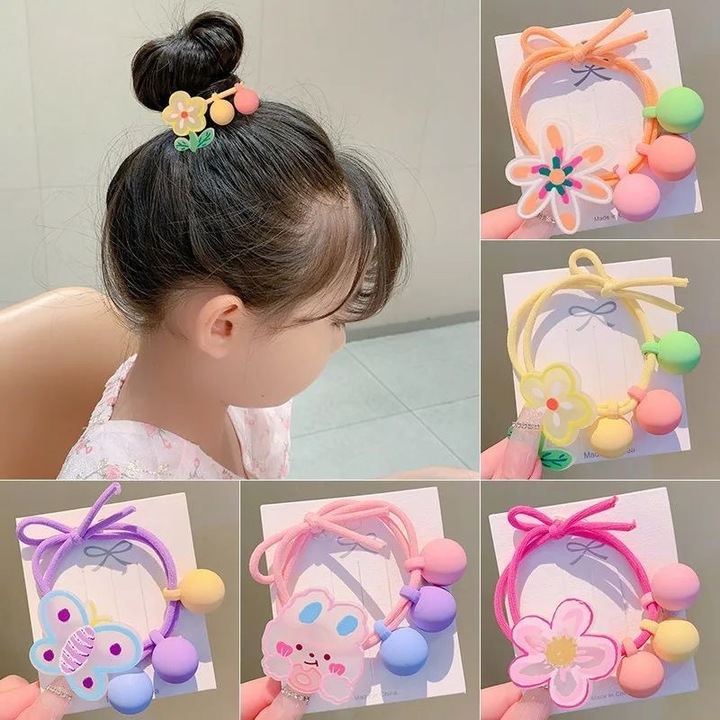Set de 5 elastice multicolore pentru par, delicate cu parul, pentru fete. Elastice foarte elastice pentru cozi de cal pentru copii. Esentiale pentru coafarea parului. Accesoriu pentru par