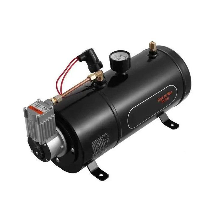 Compresor de aer 12V cu rezervor de 3L, 150dB, negru