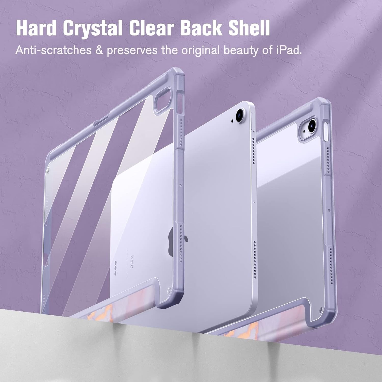 Husă pentru iPad Air 11" 2024/2025, Violet, material hardshell, suport pentru creion