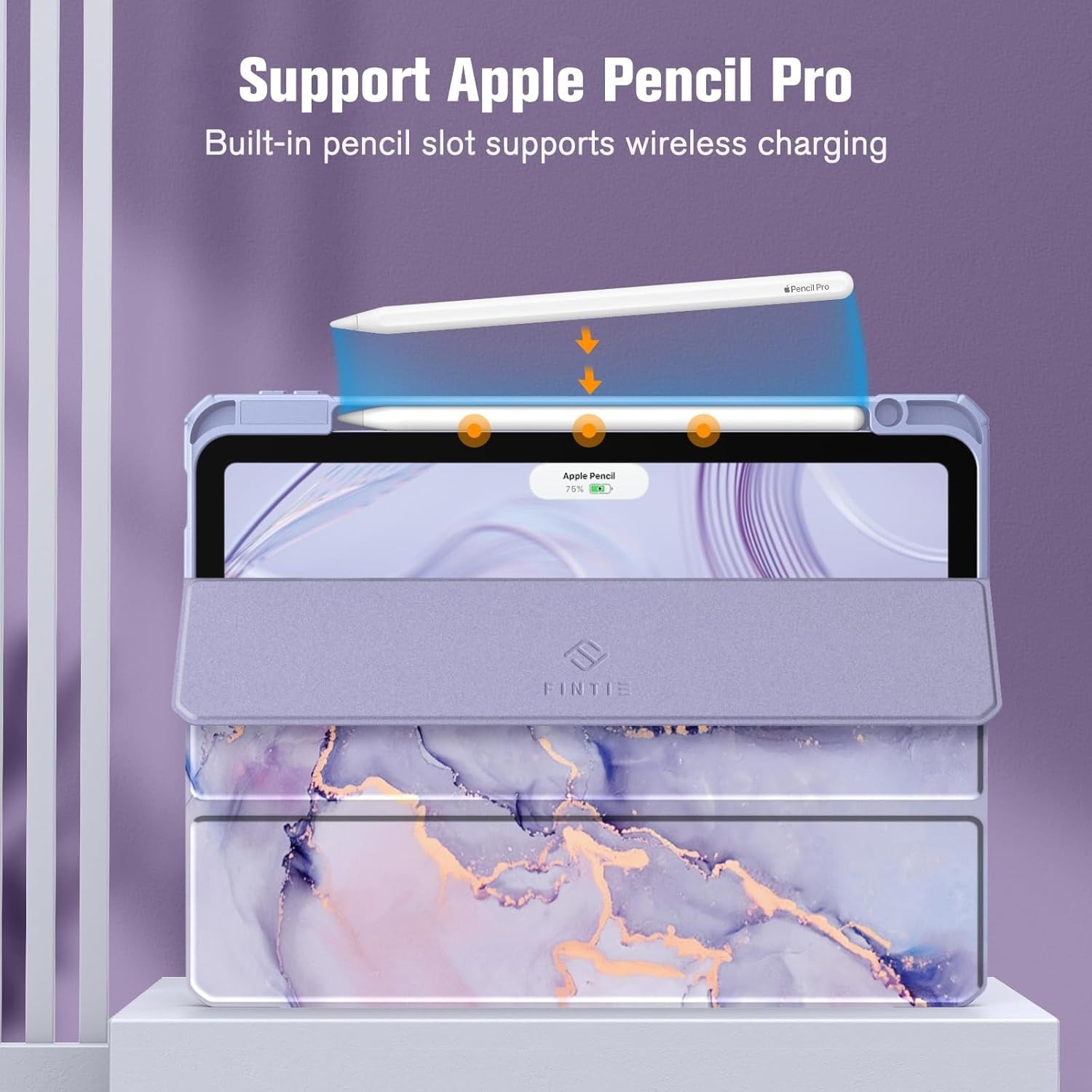 Husă pentru iPad Air 11" 2024/2025, Violet, material hardshell, suport pentru creion