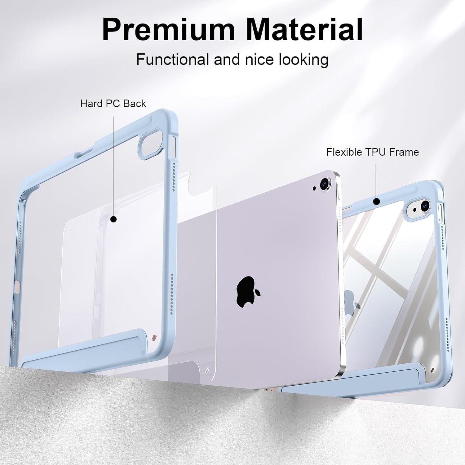 Husa de protectie pentru tableta, potrivita pentru iPad (A16) 11th 11 inch 2025, husa pentru iPad 10th 10, 9 inch 2022, Albastru ciel