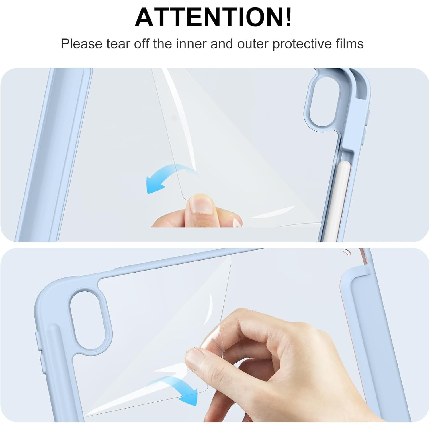 Husa de protectie pentru tableta, potrivita pentru iPad (A16) 11th 11 inch 2025, husa pentru iPad 10th 10, 9 inch 2022, Albastru ciel