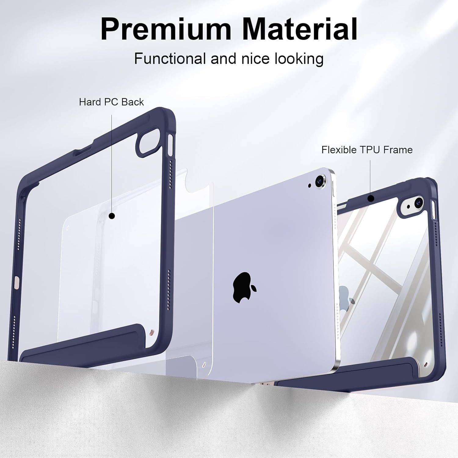 Husa de protectie pentru tableta, potrivita pentru iPad (A16) 11Generation 11 inch 2025, husa pentru iPad 10th 10, 9 inch 2022, Albastru inchis