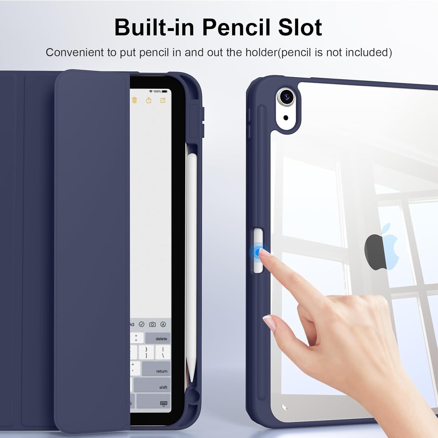 Husa de protectie pentru tableta, potrivita pentru iPad (A16) 11Generation 11 inch 2025, husa pentru iPad 10th 10, 9 inch 2022, Albastru inchis