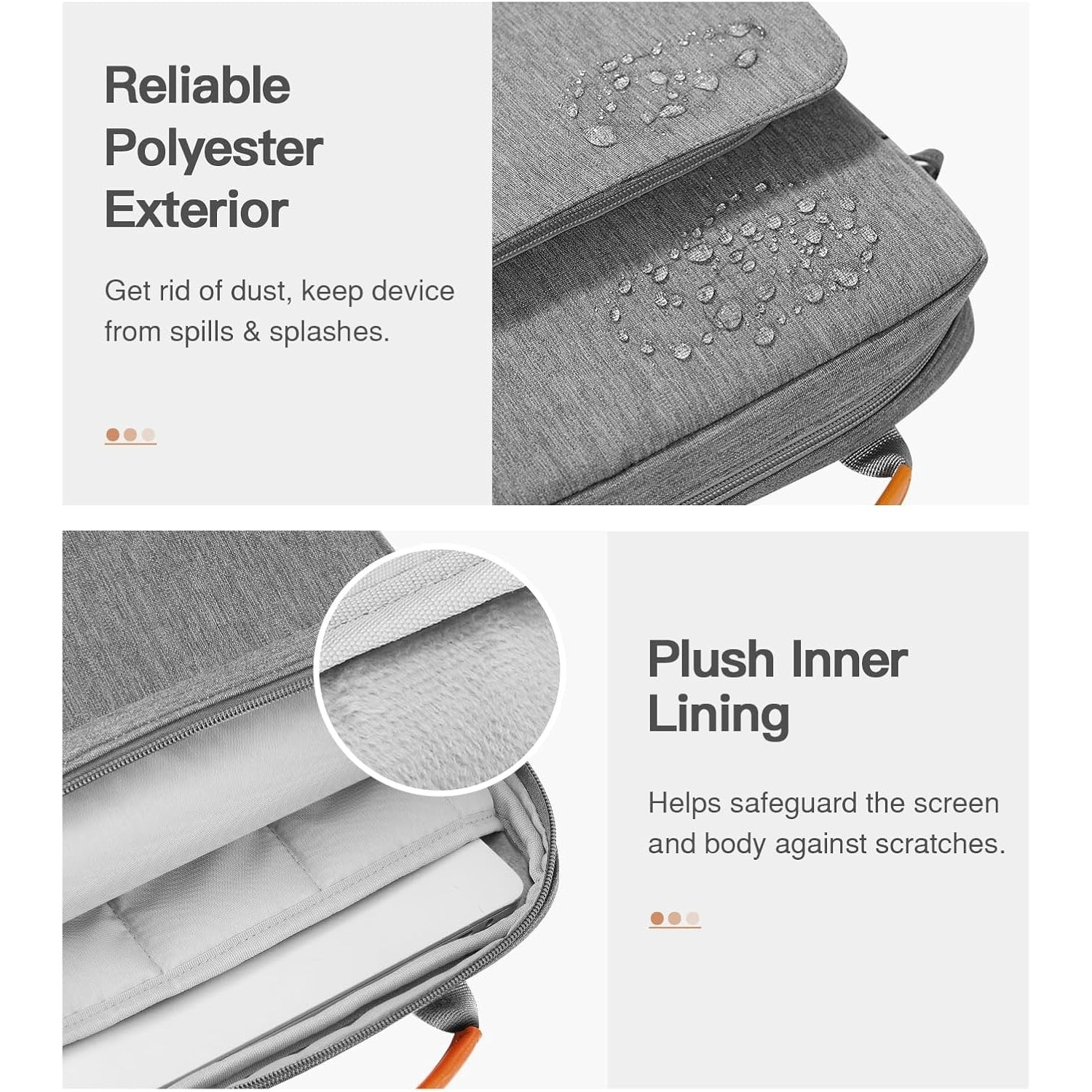 Geanta tableta 9-11″, Husa pentru 11 inch universala tableta, Water resistent panza Oxford, Protectie fleece interna, Usor si portabil, Compatibila iPad 10.2/10.5/10.9, Gri deschis