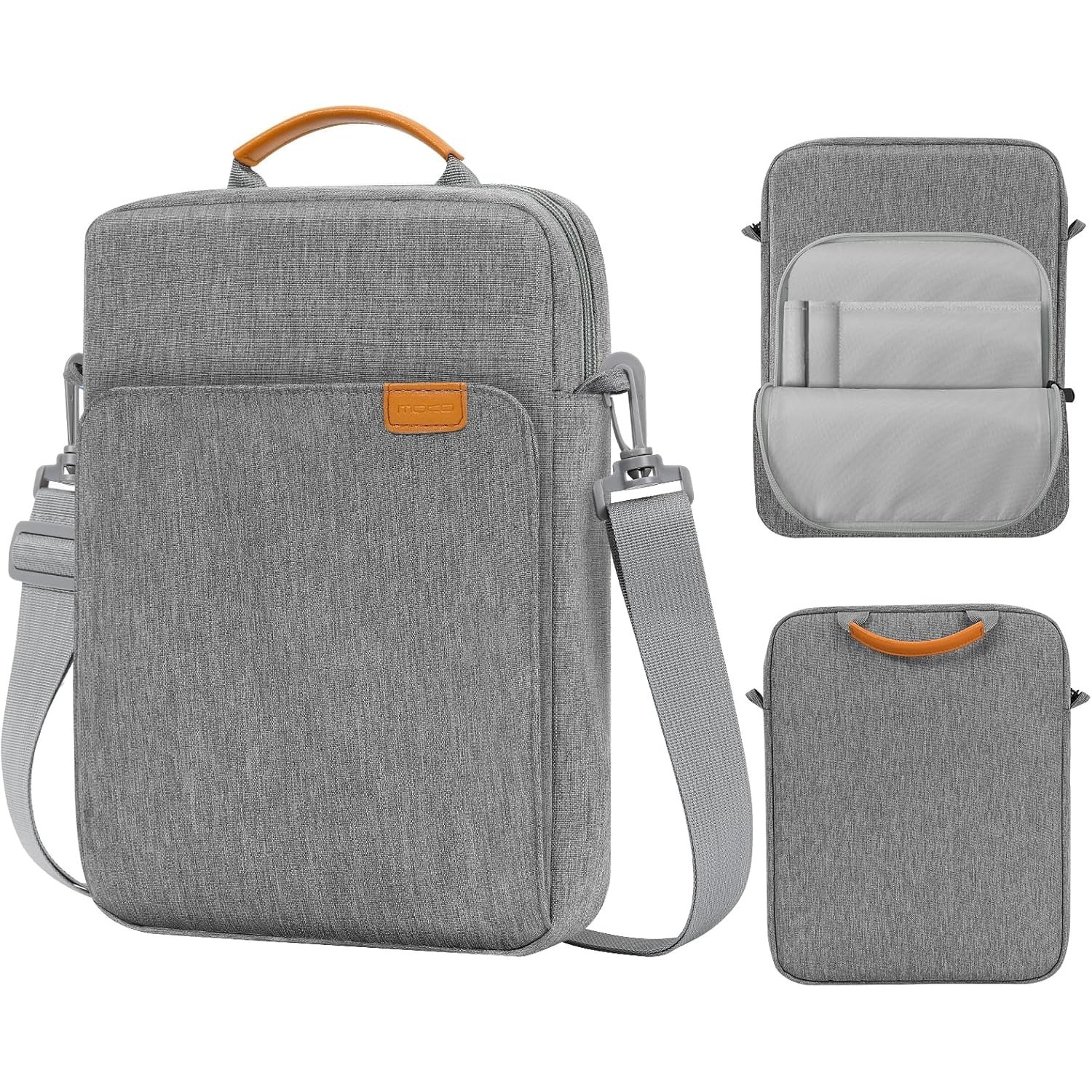 Geanta tableta 9-11″, Husa pentru 11 inch universala tableta, Water resistent panza Oxford, Protectie fleece interna, Usor si portabil, Compatibila iPad 10.2/10.5/10.9, Gri deschis